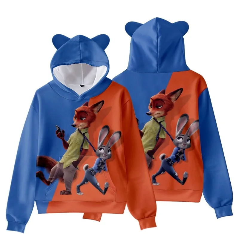 

New Best-selling Cartoon and Anime 3D Winter New Product Movie Zootopia 2 Cat Ears Hooded Sweatshirt for Adults