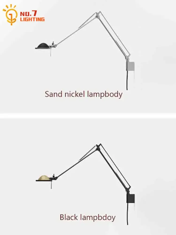 مصباح حائط بذراع هزازة ميكانيكية من Berenice ، نوردي ، مصمم من العصور الوسطى ، قابل للتعديل ، مثبت على الحائط ، دراسة استوديو ، قراءة بجانب السرير ، G4 #5