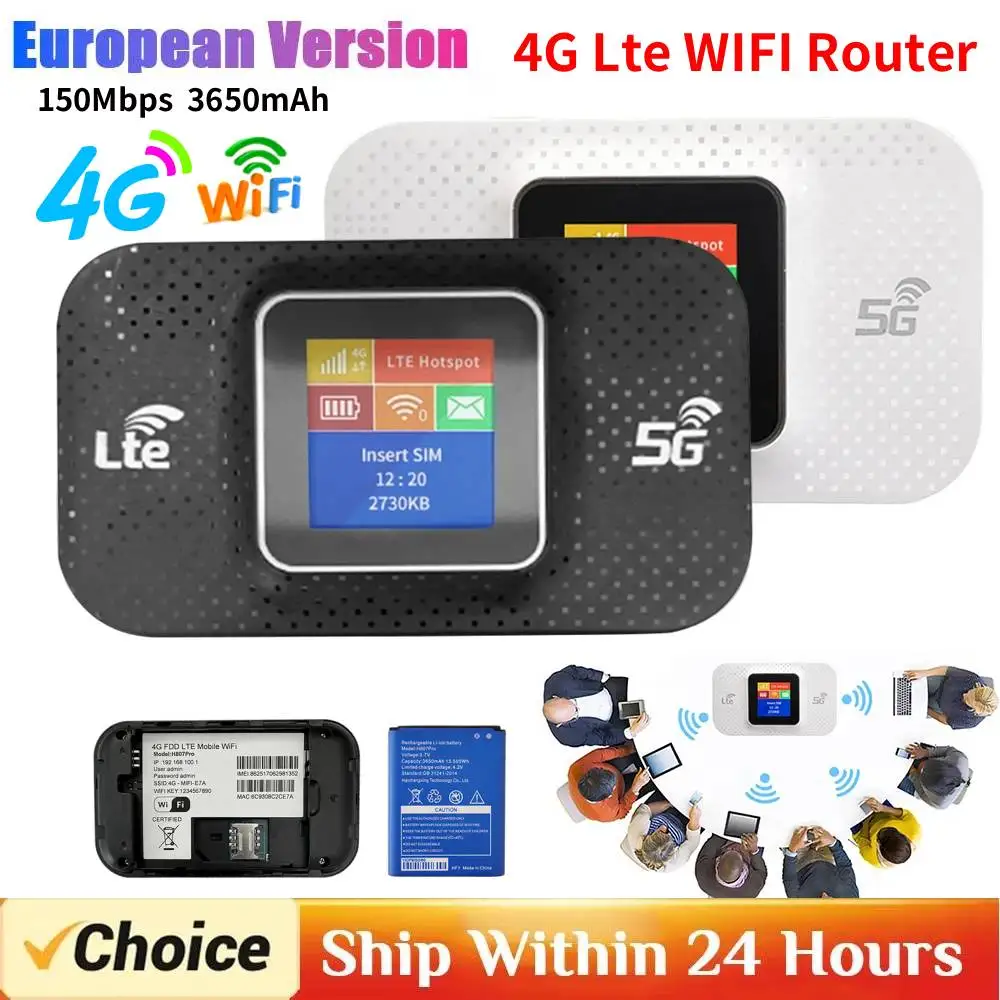 

H807Pro 4G Lte WIFI Router 3650mAh Wireless Portable Routers 150Mbps Outdoor Hotspot Mobile Pocket Mini Wi-Fi Router（EU Version）
