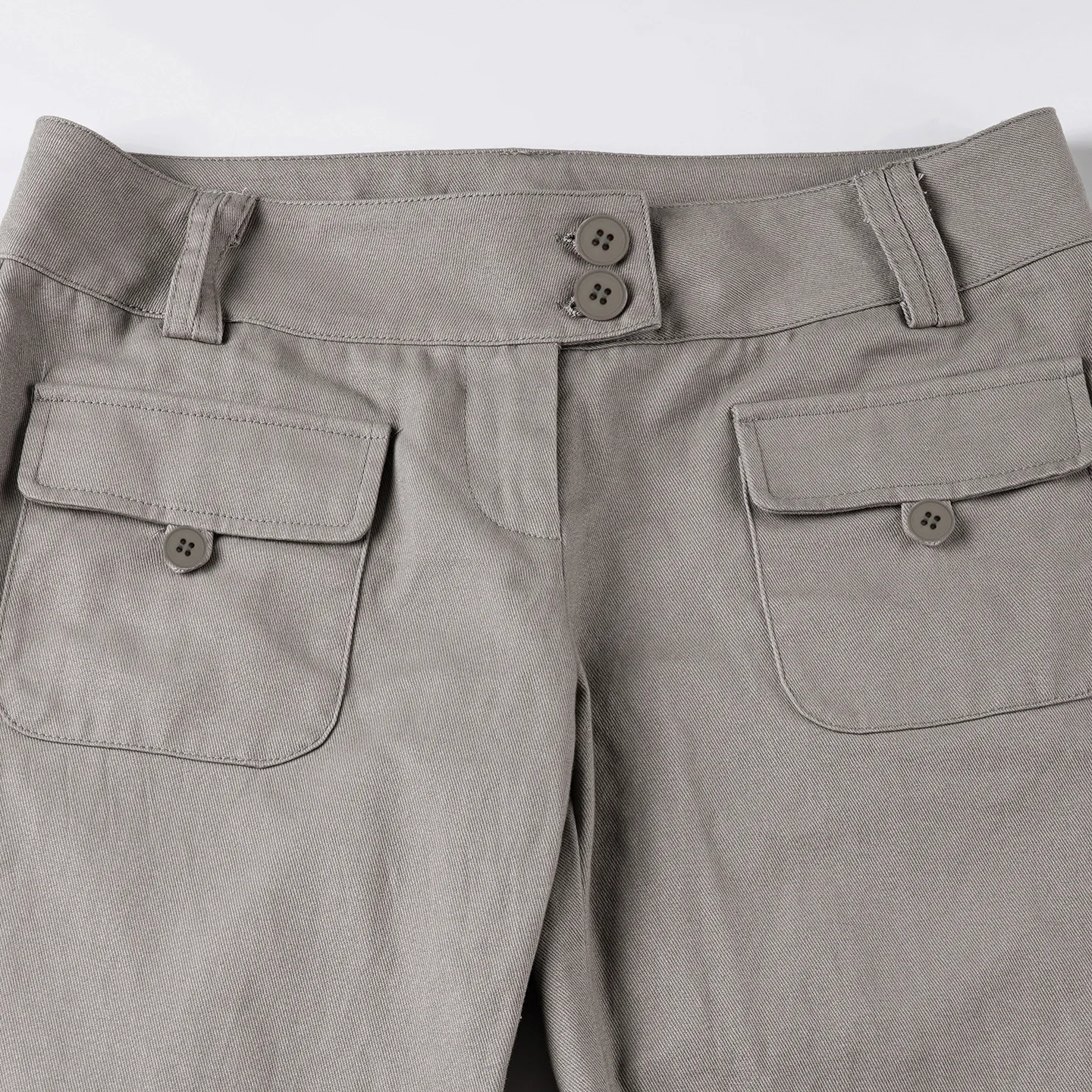 Zeyla Pantalon tissé taille basse pour femme, couleur unie, décontracté, jambes larges, poche basique, coupe cintrée, droit évasé, été, 2025