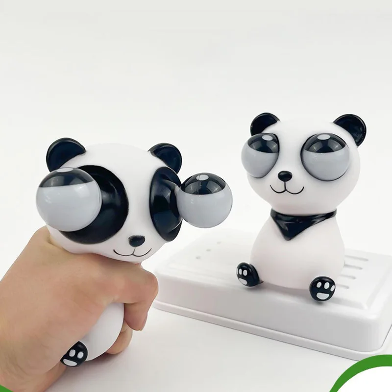 かわいい目飛び出すパンダフワフワそわそわおもちゃ動物ストレスリリーフボール減圧感覚スクイーズ大人子供のためのホリデーギフト