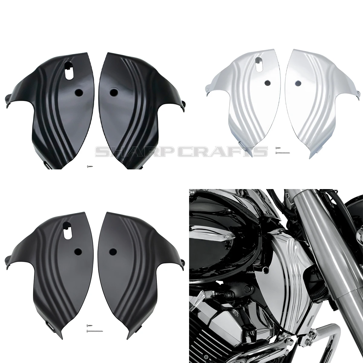 دراجة نارية الإطار الجانب كفاف الحرس القلنسوة الرقبة غطاء للحماية لياماها V-Star XVS950 2009 - 2015 XVS950CT Tourer 2009 - 2017 #1