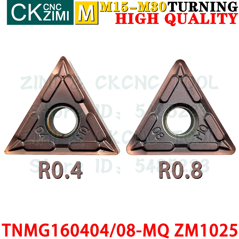 TNMG160404-MQ TNMG160408-MQ ZM1025 Carbide Inserts External Internal Turning Inserts Tool TNMG 1604 CNC Metal Lathe Cutter Tools