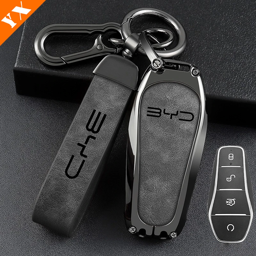 For BYD M9 2025 2026 accessories Car Remote Control Key Case Keychain Garnish Trim Cover