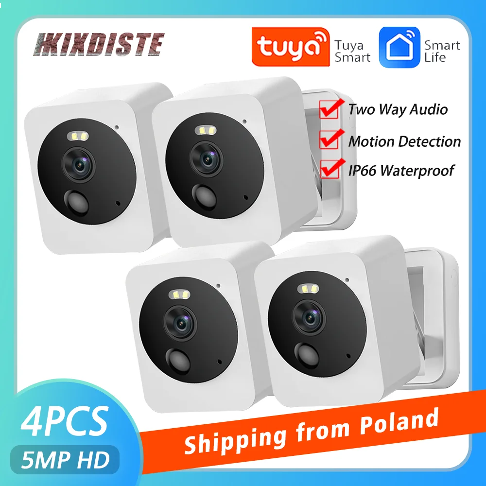 Tuya Smart 5MP waterproof  Mini WiFi IP Camera Outdoor Indoor Wireless Home Security AI Human Detection CCTV Surveillance Camera