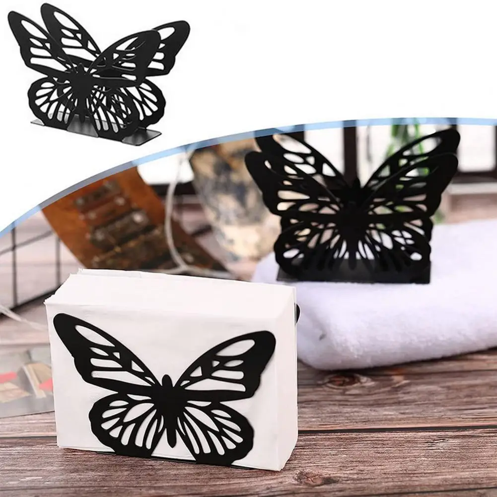 Wear-resistant Lightweight Decorative Butterfly Shape Paper Towel Storage Rack Tissue Vertical Stand Home Supply