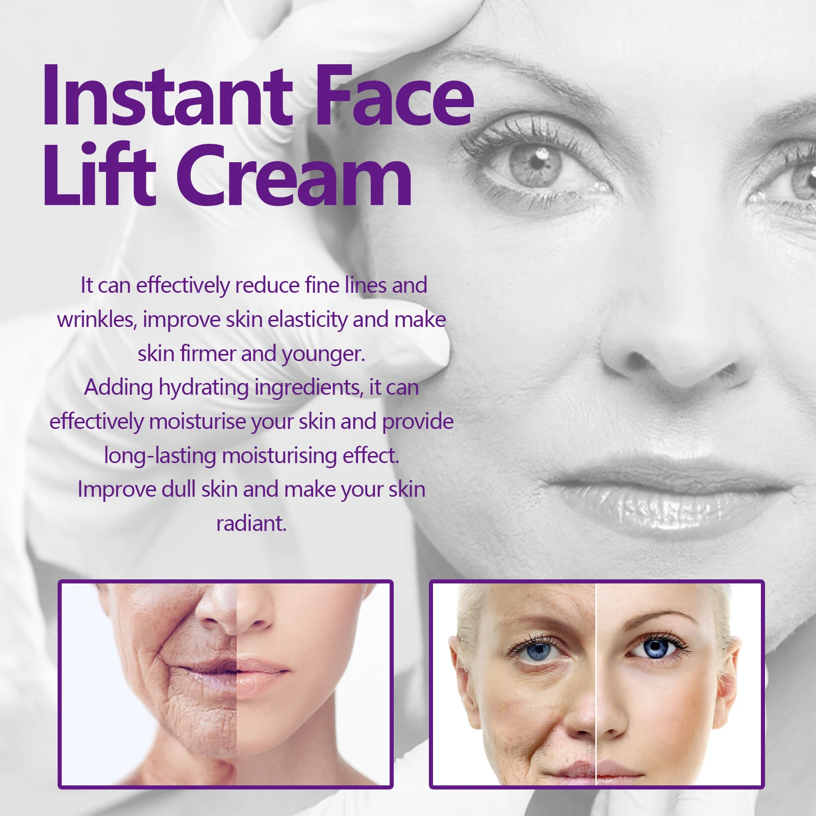 Crema viso lifting e rassodante Hoygi – Riduce le linee sottili e le pieghe nasolabiali, idrata e nutre la pelle delicatamente