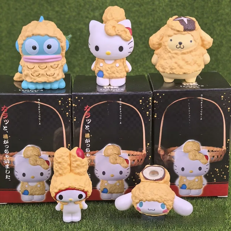 

Sanrio Hello Kitty Mymelody Cinnamoroll Pompom Purin Anime Figures Tempura Series Blind Box Toys Collection Ornaments Girl Gifts
