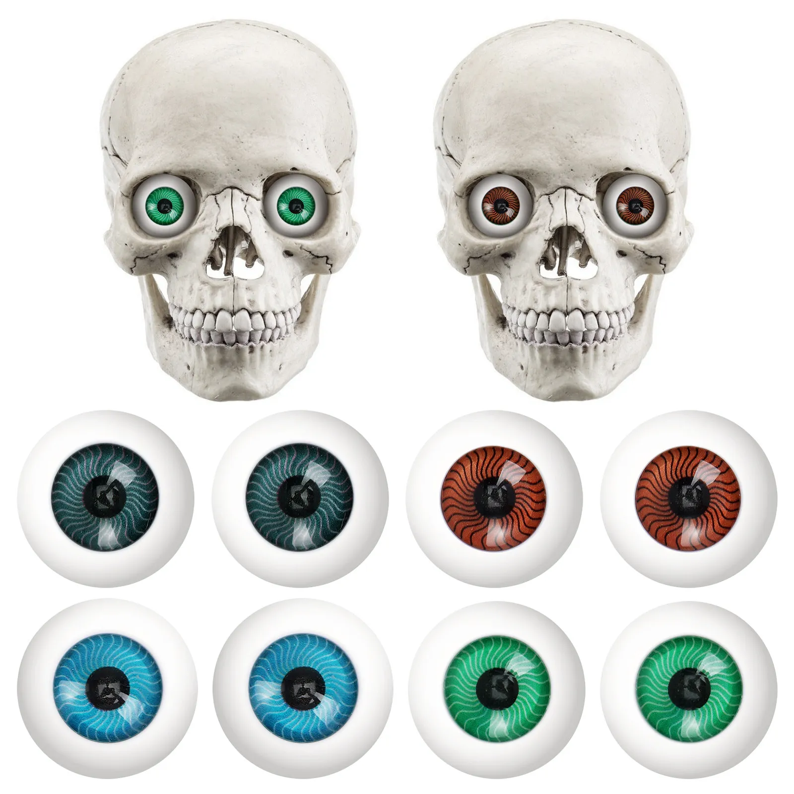 

8Pcs Hollow Eyeballs Plastic Halloween Horror Props Half Round Eyeball Masks Decorations Scary Eyeball Ornaments for Party