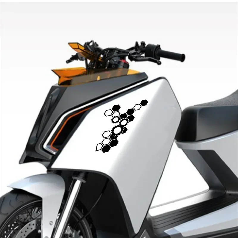 

1PC Honeycomb Gear Motorcycle Stickers Motocross Fairing Fuel Tank Scooter Deocr Waterproof DIY Motorcycle Helmet Vinyl Decals