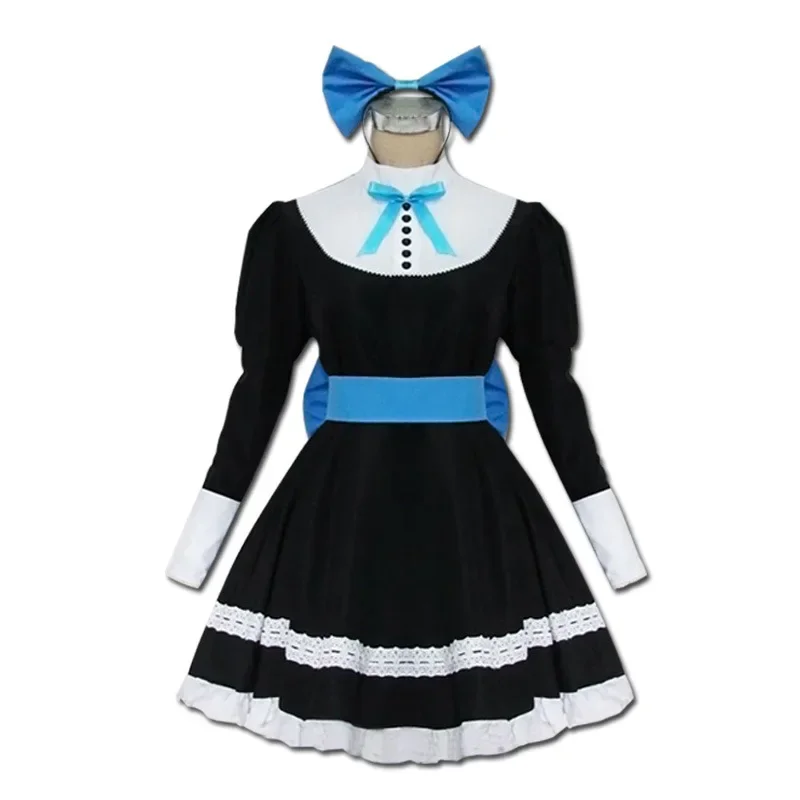 Panty&Stocking With Garterbelt Stocking Anarchy Cosplay Costume Anime Halloween Women Girl Maid Dress+Belt+Headwear Sets