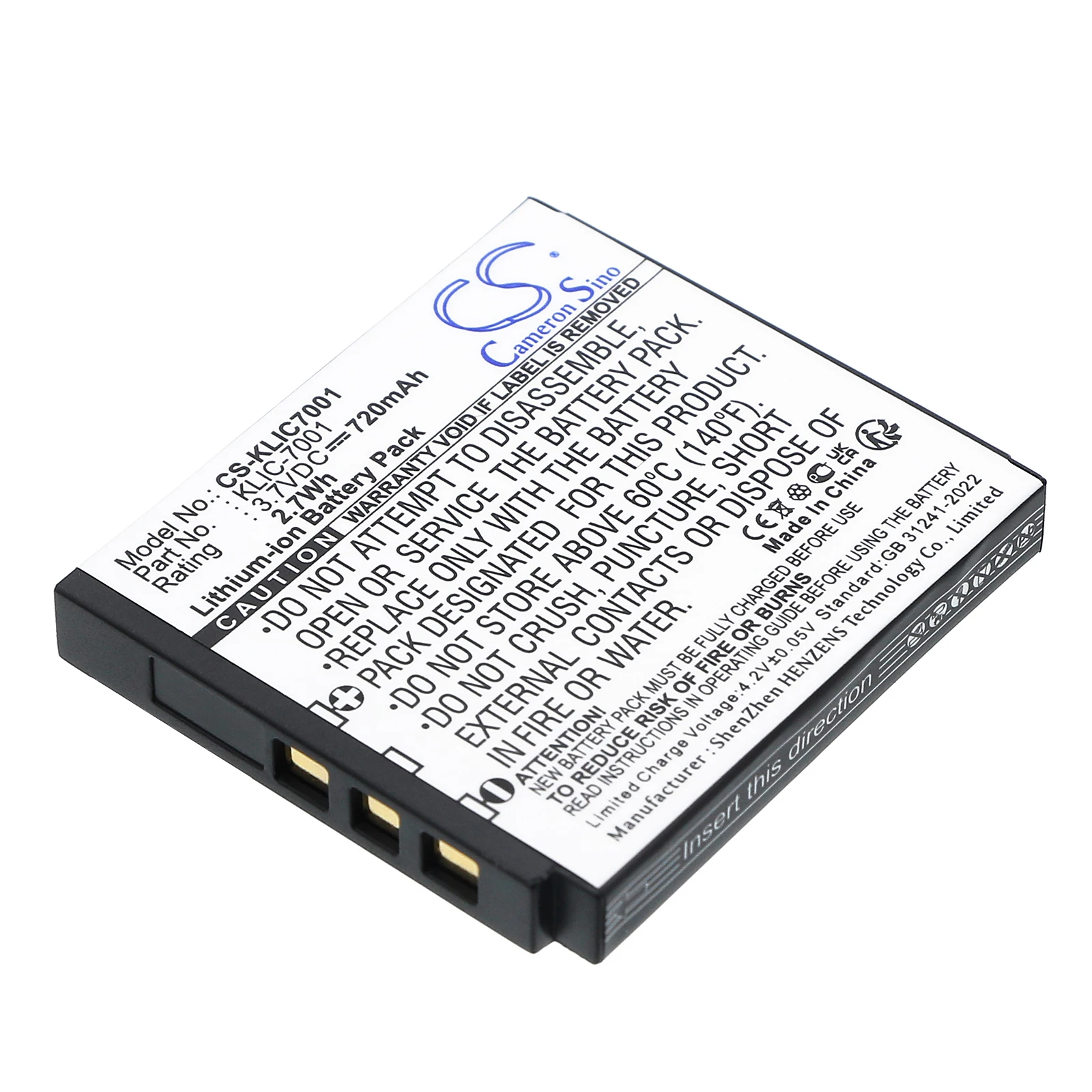 

Li-ion Camera Battery for DXG, 3.7V 720mAh, Compatible Models: DXG-599V, DXG-5C0, DXG-5C0V, DXG-5C8V, DXG-5C8VR