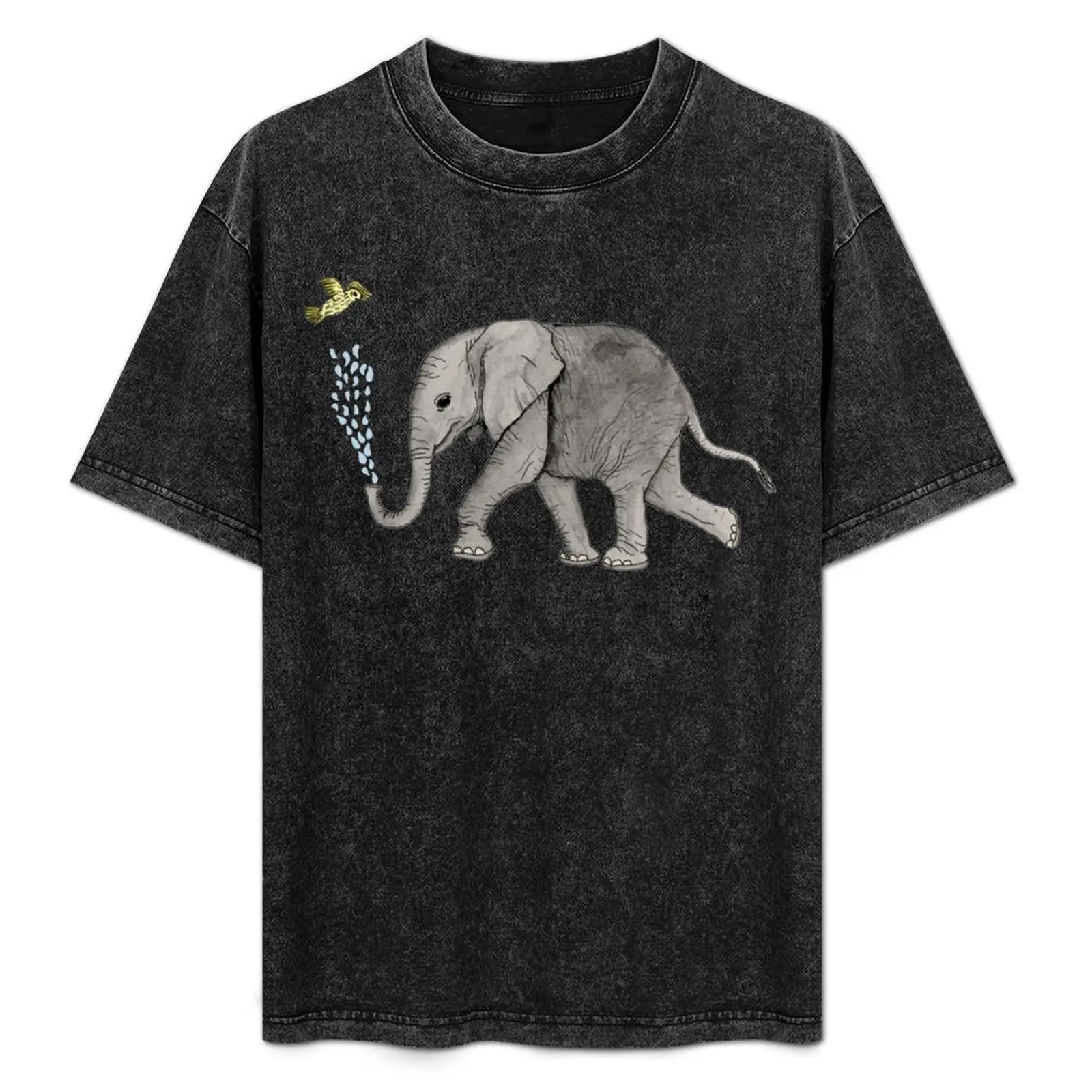 Elephant and the Bird T-Shirt Athletic Fit Sports Short Sleeve Top