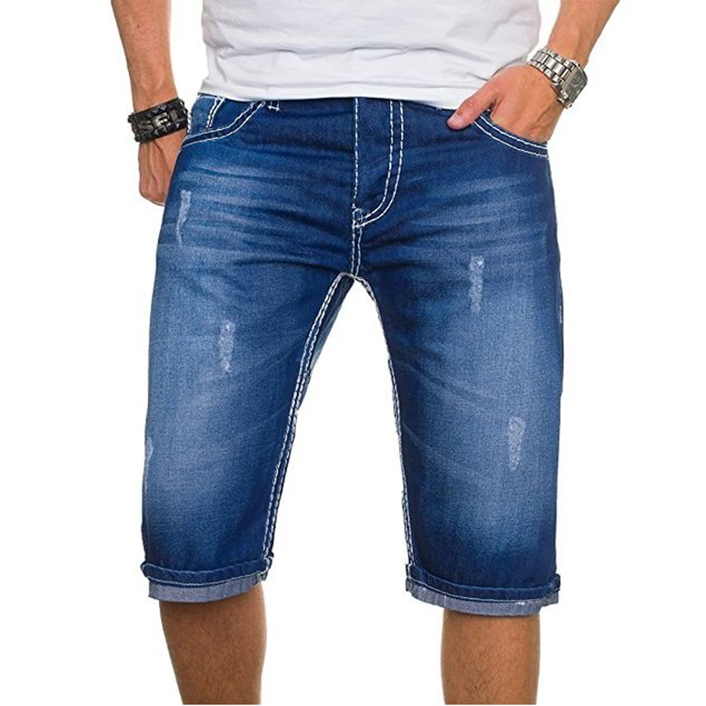 2024 Men Short Denim Jeans Thin Knee Length New Casual Cool Summer Pants Short Elastic Daily High Quality Trousers New Arrivals