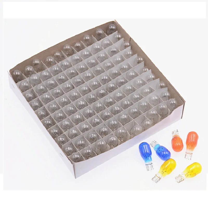 100pcs 20pcs Clear Glass Warm White  amber blue  T15 21W Halogen Lamp 12V 21W Interior Light Clearance Light Halogen Light Bulbs