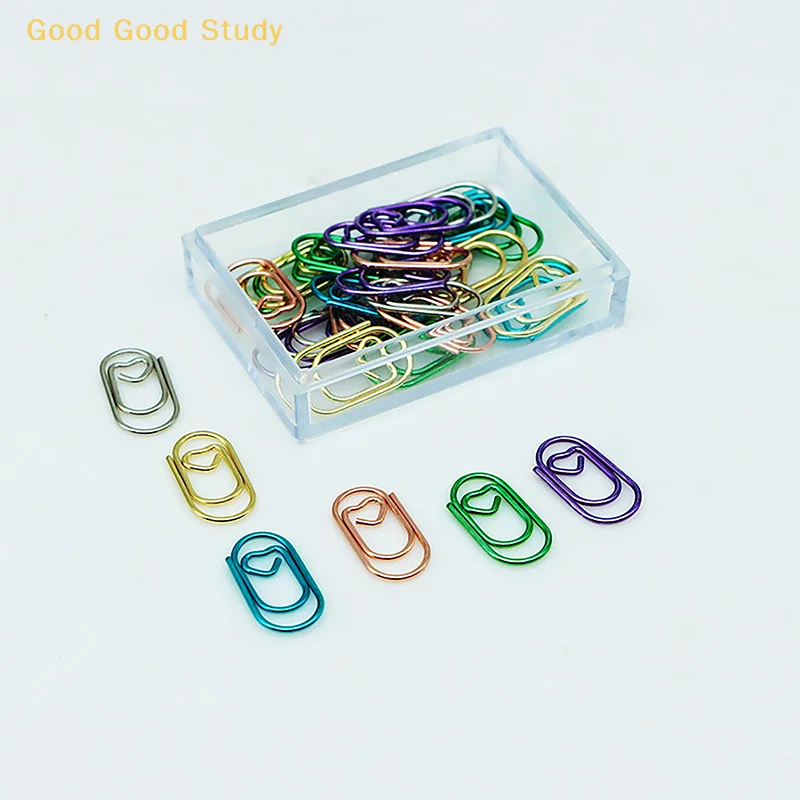 Mini Love Heart Paper Clips Macaron Color Photo Tickets Holder Binder Clips Notebook Planner Bookmarks Office Supplies
