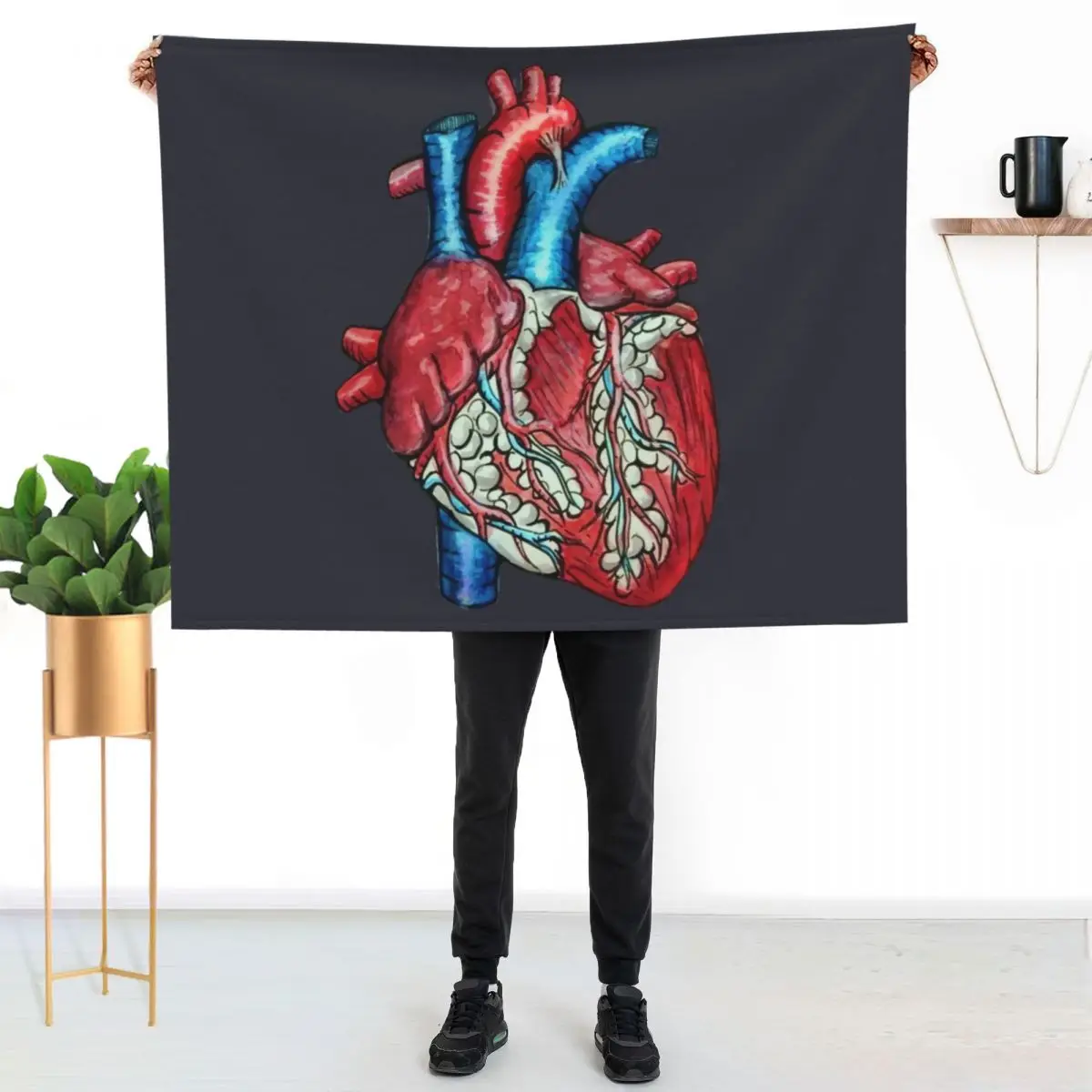 Anatomical human heart Throw Blanket Sofas Furry Heavy Summer Sofa Quilt Sleeping Bag Blankets