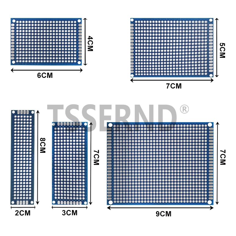 3x7cm 4x6cm 5x7cm 7x9cm Double Sided Circuit Boards DIY Electronic Kit Prototype BoardsBlue Circuit Perfboard