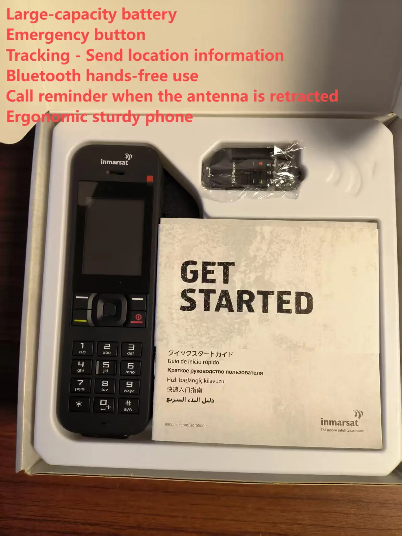 HS2, Sturdy and durable, with an ultra-long standby time of 160 hours, IP65 waterproof, IK04 shock-resistant satellite phone