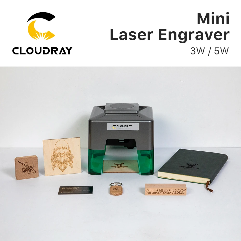 Imagem -02 - Cloudray-mini Máquina de Gravação a Laser Cnc Logotipo Rápido Mark Impressora Cortador Carpintaria Madeira Plástico Faça Você Mesmo 5000mw