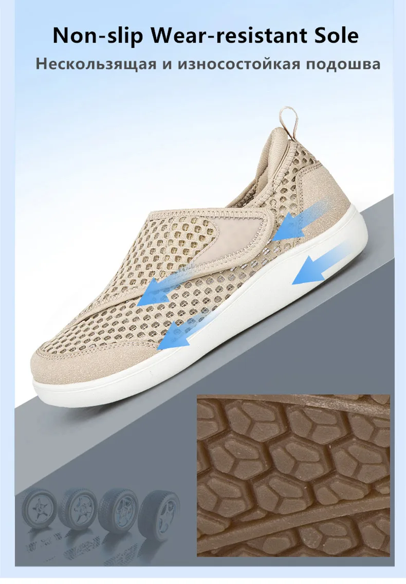 Neue Modische Herren-Sneaker Atmungsaktive Paar-Schuhe mit Breiter Zehenbox Barfußschuhe Bequeme Diabetiker-Schuhe Mesh Herren Freizeitschuhe zum Gehen – Detail 10