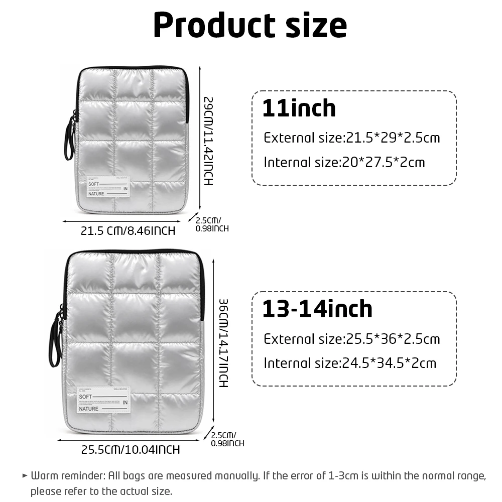 Tablet Sleeve Case 11 Inch for iPad Air Pro, Lightweight Laptop Sleeve Bag 13-14 Inch for MacBook Air Pro Dell HP, Daily Travel