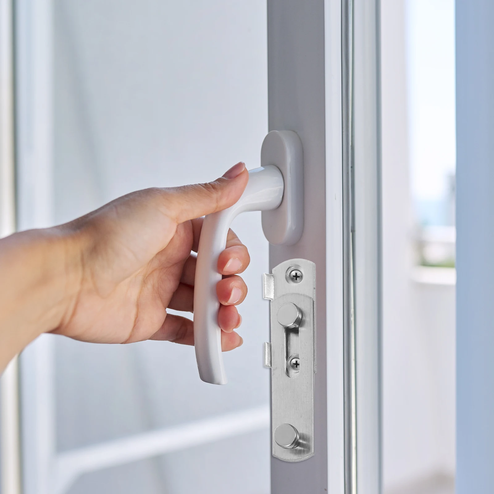 

4Pcs Sliding Barn Door Latch Stainless Steel Safety Bolt Flip Lock Easy Installation Outdoor Indoor Use Latch Lock