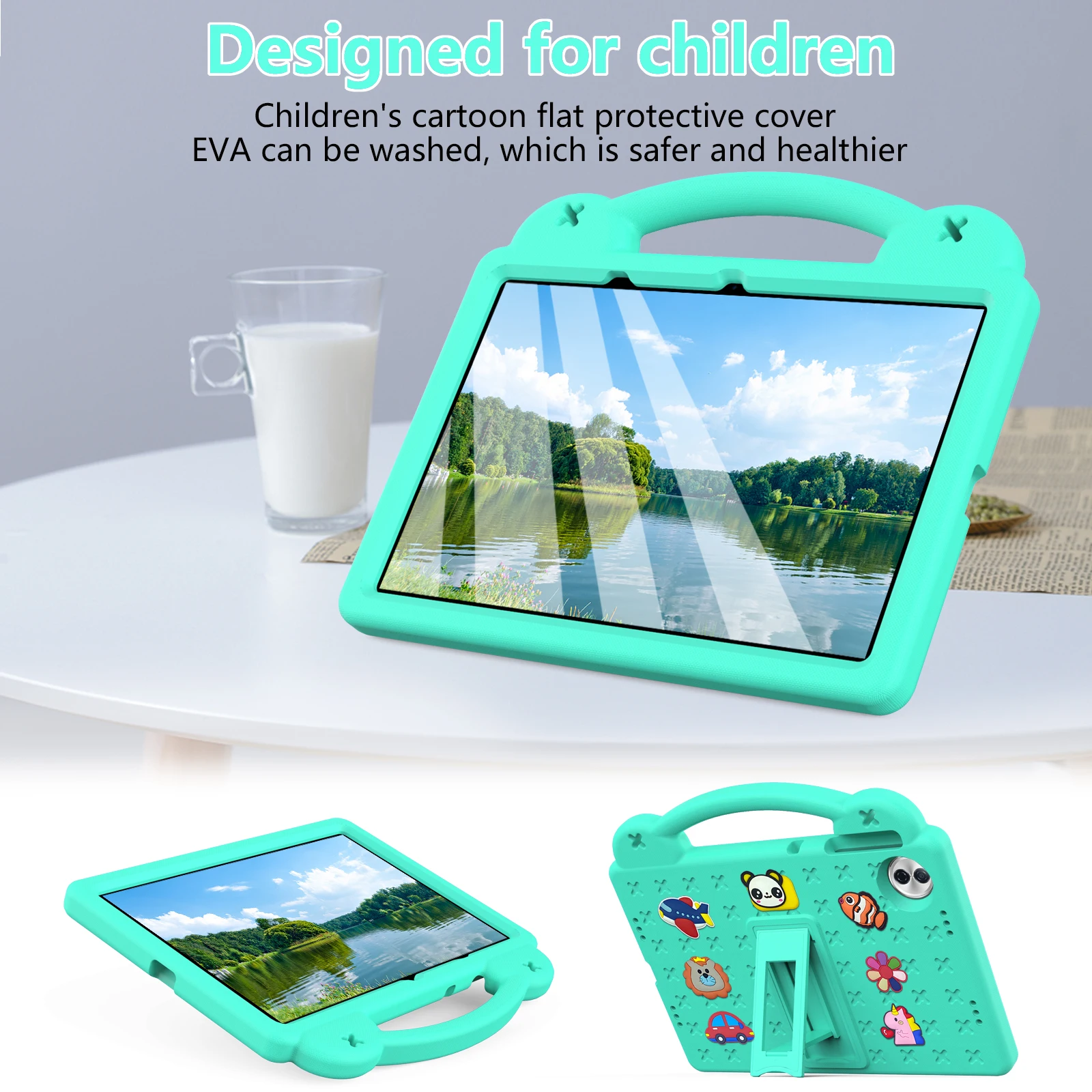 

Kids EVA Case for Huawei Honor Pad 20 12.1 2026 Cute Bear Handheld Stand Shockproof Cover for Honor Pad 10 12.1 HEY3-W00 2025