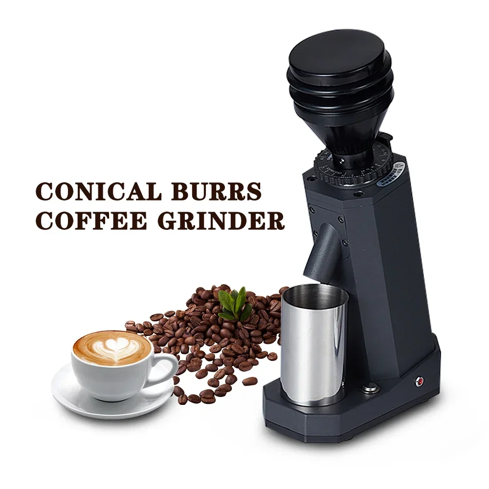 

New 19 Gears Electric Coffee Grinder Grinder Machine 40MM Titanium Burr Metal Bean Hopper 80g Conical Burr Coffee Bean Miller