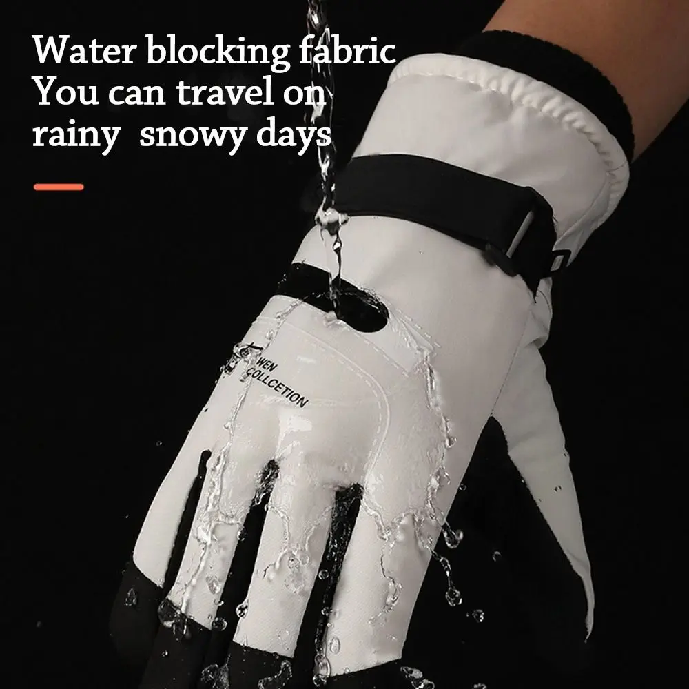 قفازات الشتاء الدافئة الموضة سميكة الحرارية نونسليب على الجليد قفازات التزلج الرياضة بطانة الصوف لمس القفاز التزلج #4