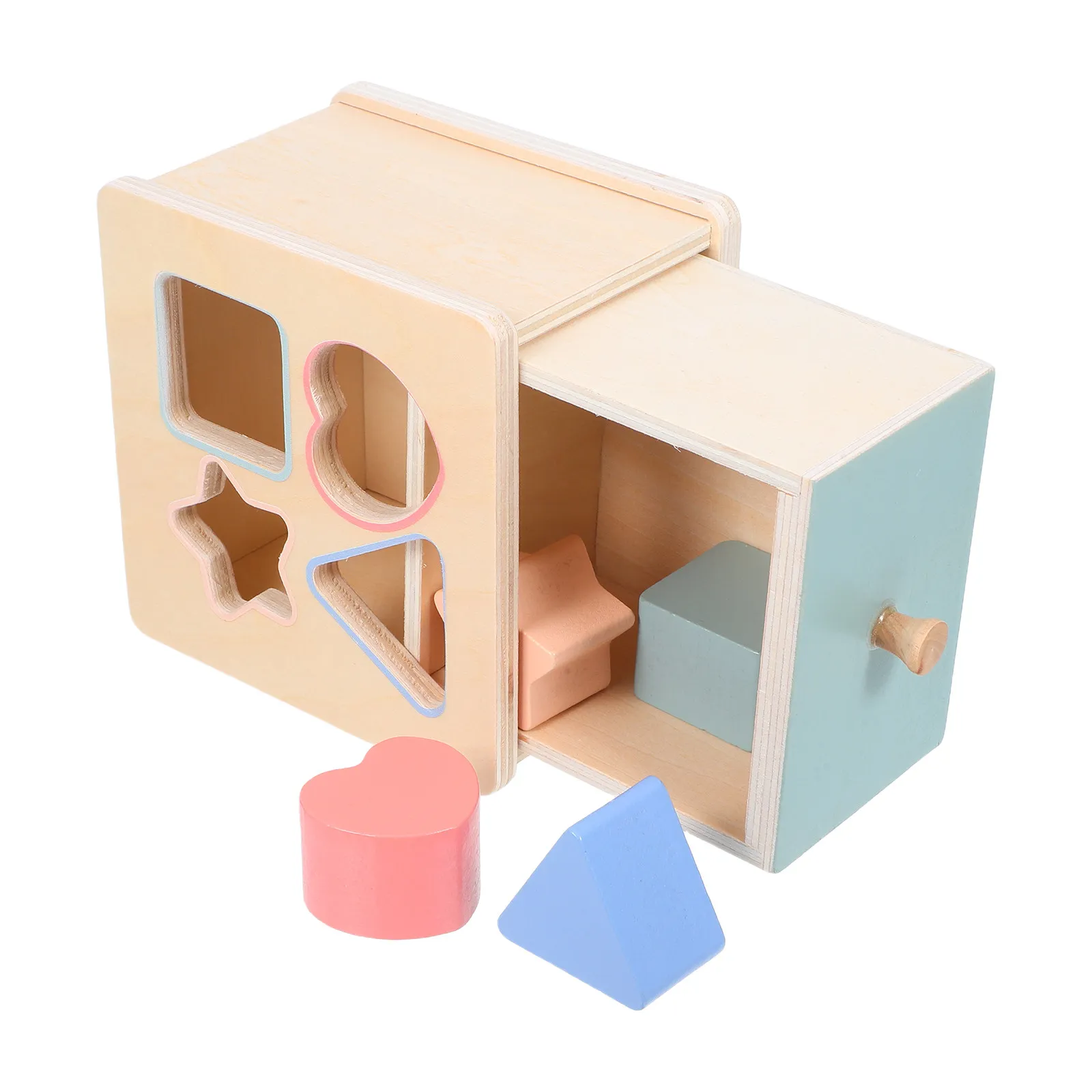 1セット-モンテッソーリ木製ベビー早期教育-カラーマッチングソートボックス-形状分類器-幼児の認知発達学習用