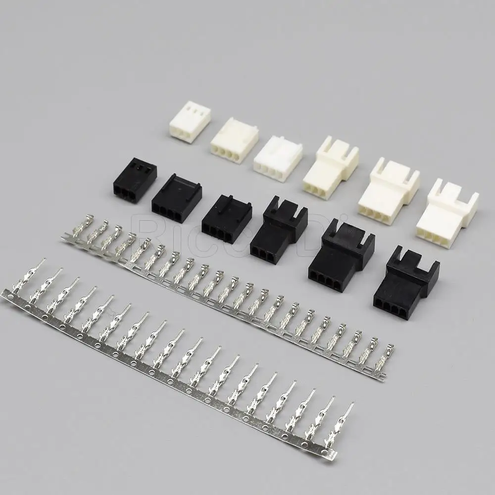 20Set High Quality 3/4 Pin PWM Fan Male Female Connector With Female Terminal Pins - Black/White