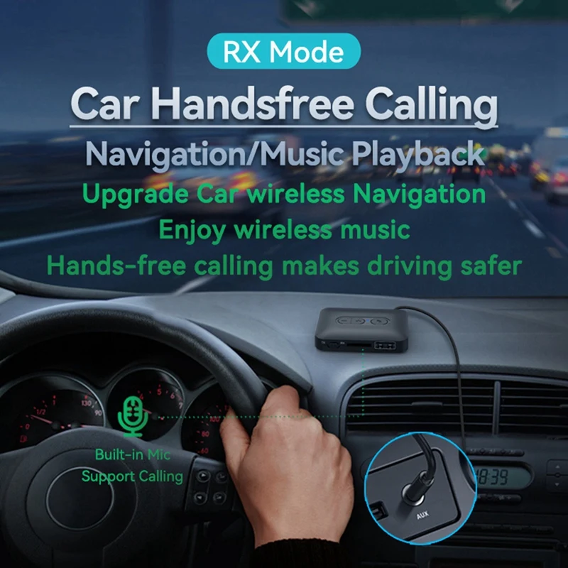 Récepteur et émetteur audio Bluetooth 5.4, prise en charge USB, disque U, carte TF, stéréo AUX, HIFI, musique sans perte, adaptateur sans fil