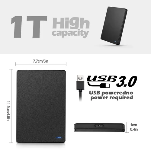 Imagen 2 del producto Disco duro externo HD portátil, 320 GB, 500 GB, 1 TB, USB 3.0, HDD para PC, MacBook, PS4, PS5, 2,5""