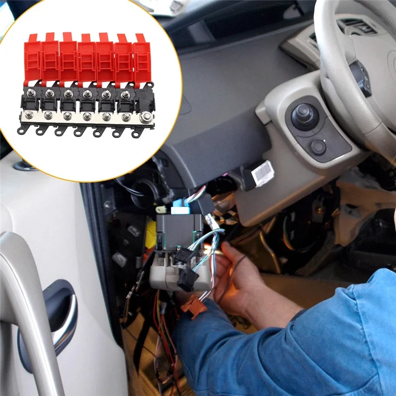 6 Way Distribution Block 200A Fork Bolt Fuse Holder Bolt For Car Truck RV Distribution Marine SUV BDFS MIDI Fuse Holder