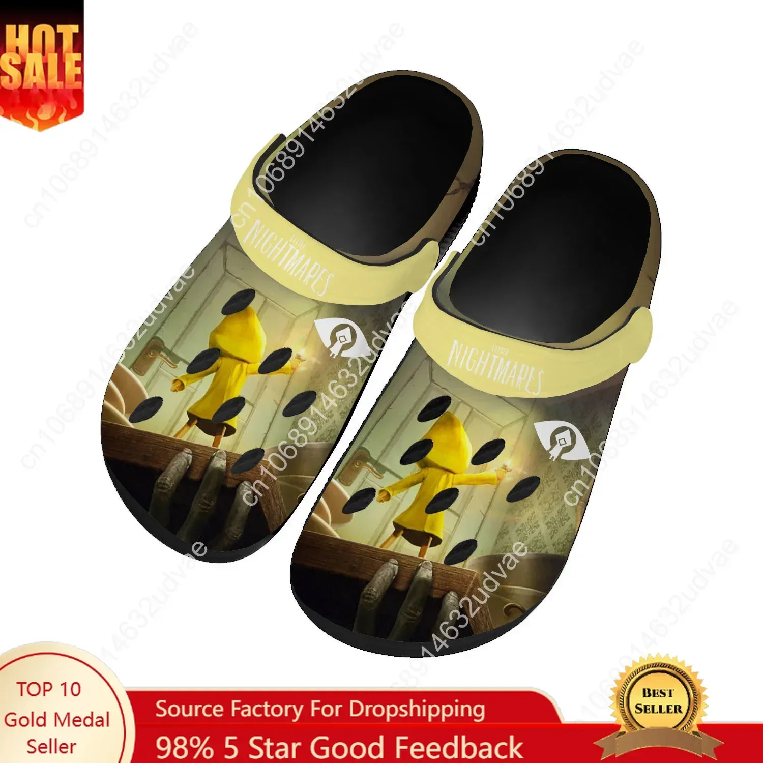 Little Nightmares Water Shoes Men Women Teenager Comfortable Home Garden Clogs Customizd Sandals Beach Breathable Hole Slippers