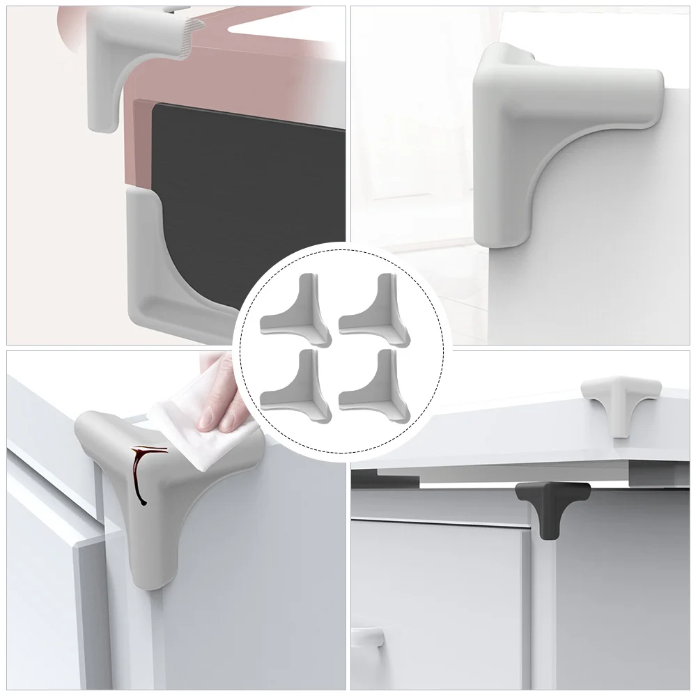 Protections d'angle en Silicone pour la sécurité, 4 pièces, protecteurs de bords de meubles de qualité supérieure, Surface lisse et facile à nettoyer, convient aux tables,