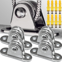 Stainless Steel Silent Pulley Block Kit Detachable Heavy Duty Fixed Pulleys Wall Mount Wire Rope Lifting Wheel Moving Tools