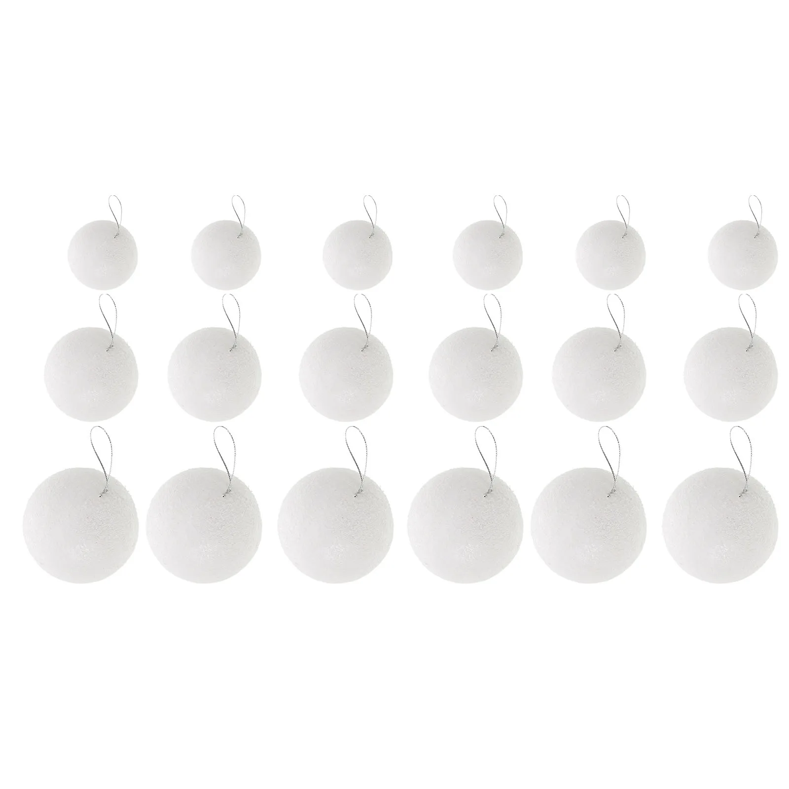 

18pcs Foam Balls Christmas Tree White Ball Ornament Snowball Bauble Hanging Ornaments With Ropes For Christmas Xmas Holiday