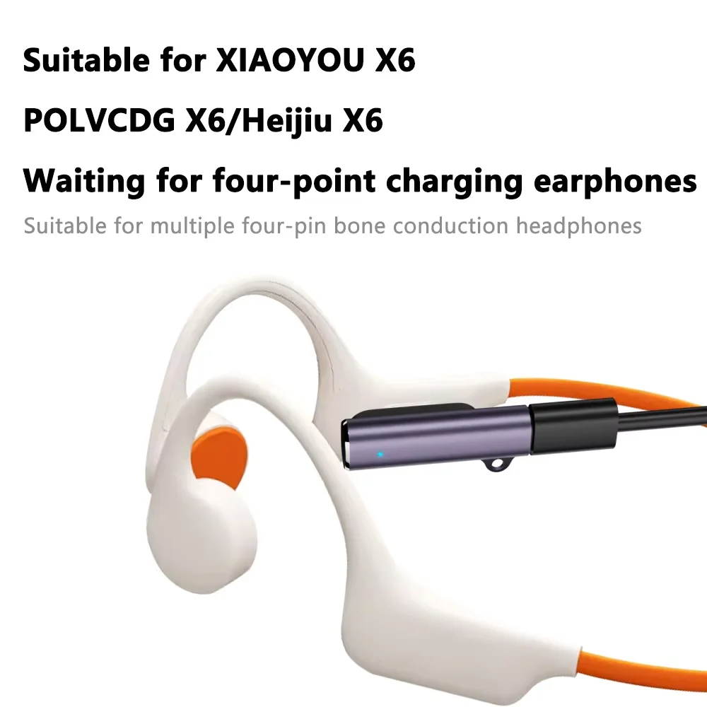 USB-C Charger Adapter for POLVCDG X6 Magnetic Replacement Charging Accessory for X6 Bone Conduction Headphones