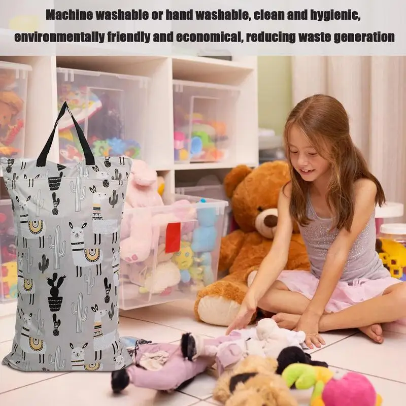 Diaper Wet Dry Bag Beach Pool Gym Bag Waterproof Zippered Pockets With Handle Storage Pouch For Baby Items And Travel For Soiled