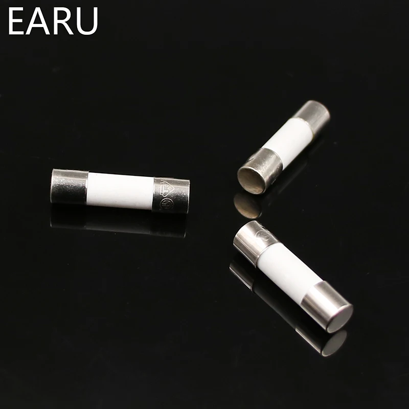 10pcs Ceramic Fuse 5mm x 20mm Quick fuse F 0.5A 1A 2A 3A 4A 5A 6A 8A 10A 13A 15A 16A 20A 30A 250V Car Cigar Microwave Oven