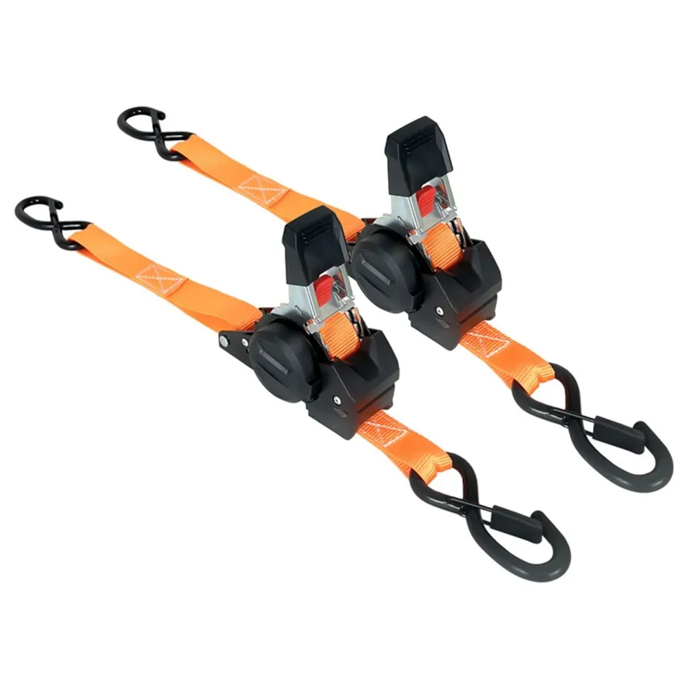WCS-Heavy Duty Ratchet Tie Down Straps Auto Retractable Straps For Cars, Motorcycles, Trailers & Heavy Loads