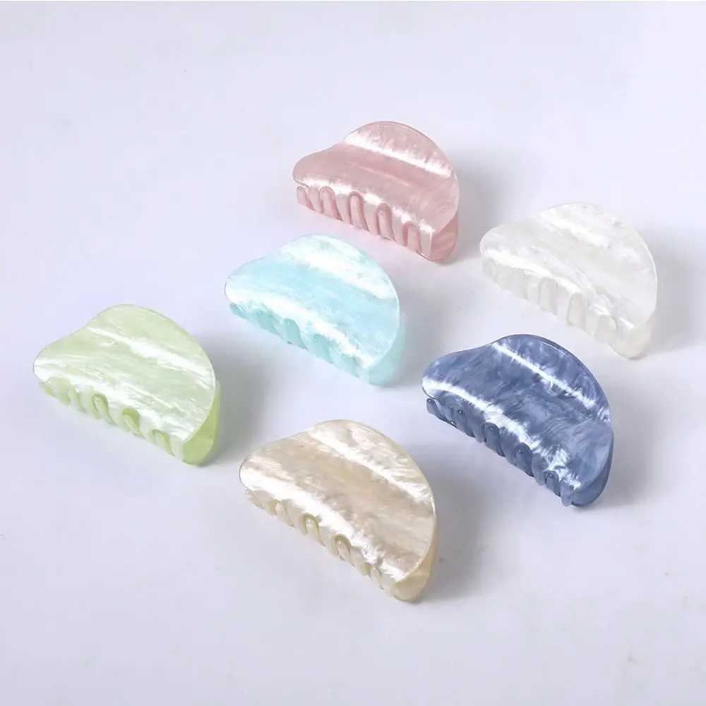 New Hairstyle Marble Textured Acrylic Women Vintage Claw Clip Crab Clip Barrette Hair Clips