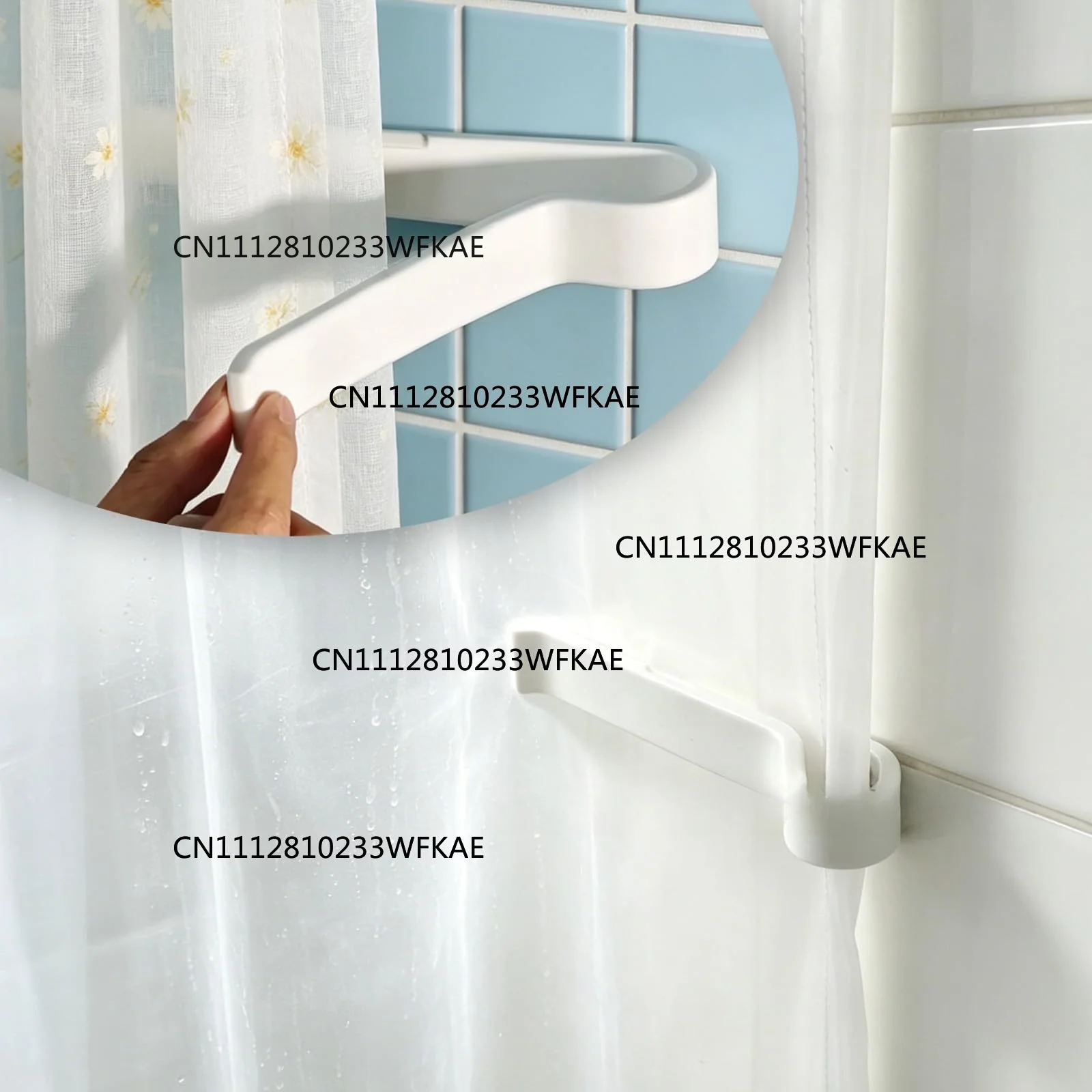2PCS shower curtain silicone magnetic clip hook magnetic shower curtain bracket self-adhesive to prevent shower water splashing