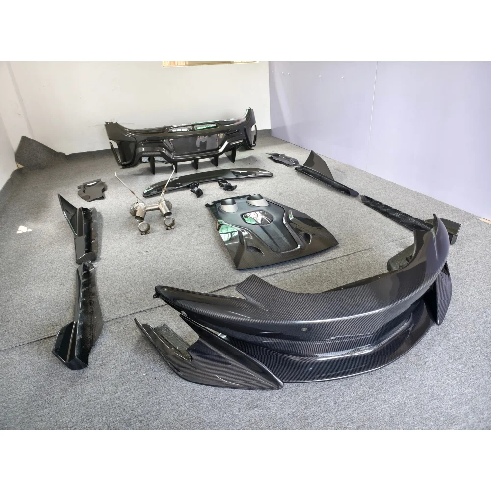 600LT Style Body Kit, Dry Carbon Fiber Front and Rear Bumpers, Rear Wing, and Other Upgrades for McLaren 540C and 570S Coupe