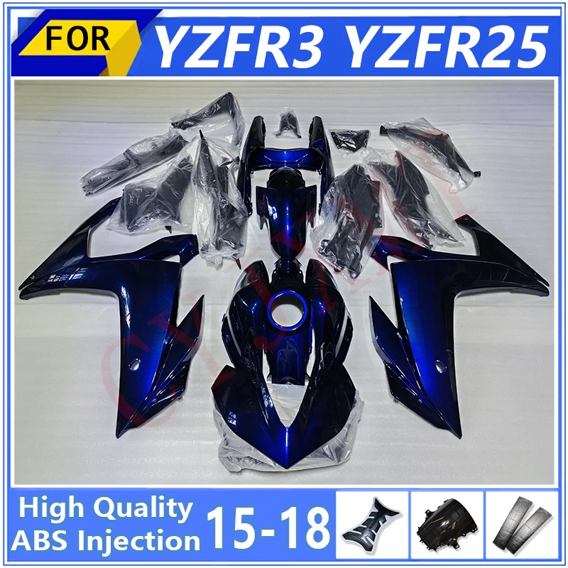 Motorcycles Fairings Cowl For YAMAHA YZFR3 YZF R3 R25 2015 2016 2017 2018 Fairing Kit YZFR25 15-18 Bodyframe Metallic Blue Cover