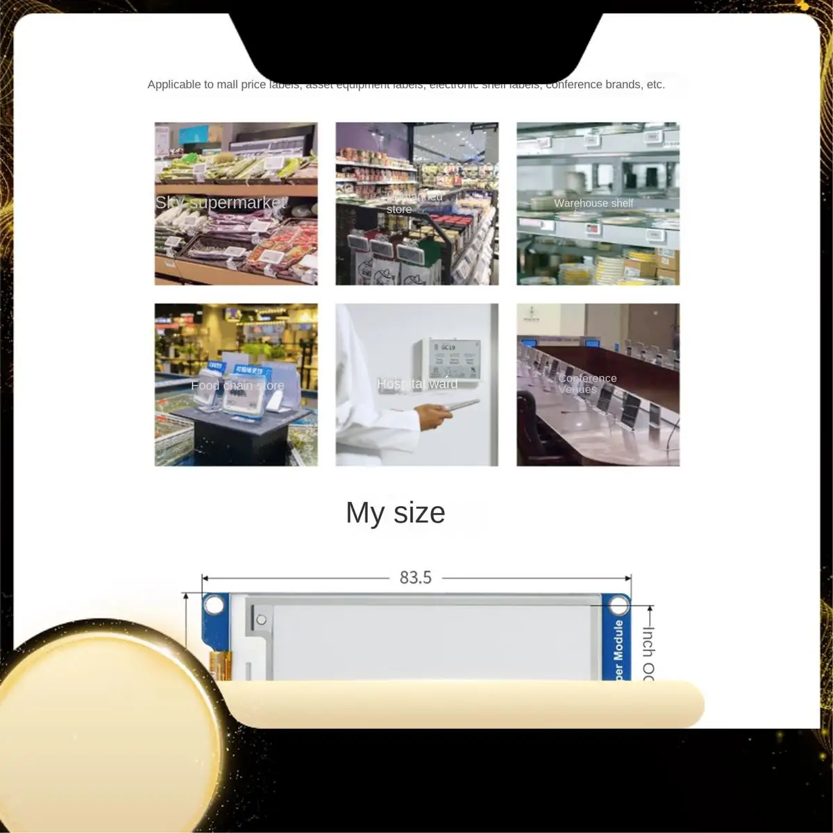 

Экранный модуль E-Ink E-Paper Модуль экрана дисплея E-Ink 2,66 дюйма, подходит для Raspberry Pi