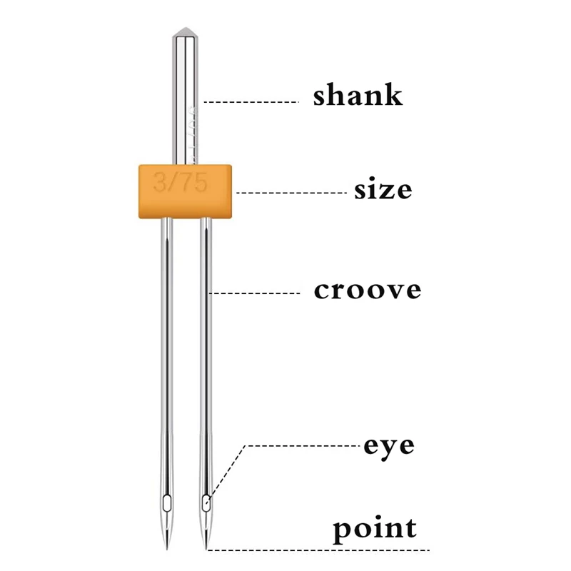 10pcs Double Twin Needles for Sewing Machine With Plastic Box 10Size 2.0/90 3.0/90 4.0/90 2.0/80 3.0/80 4.0/80 2.0/75 3.0/75