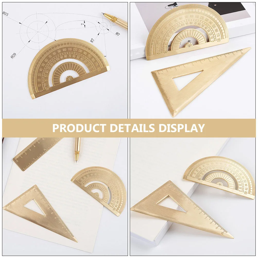 

1Set Triangle Ruler Protractor Set High Grade Material Long Lasting Clear Scale Easy to Operate Triangle Ruler